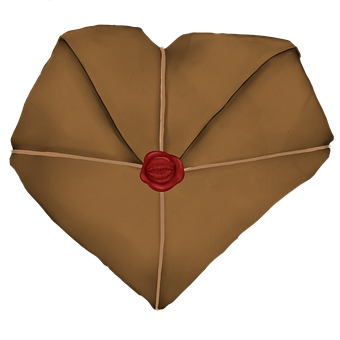 Heart Shaped Sealed Envelope PNG Image