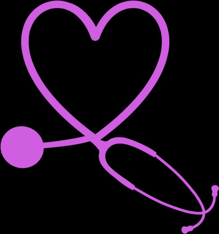 Heart Shaped Stethoscope Graphic PNG Image