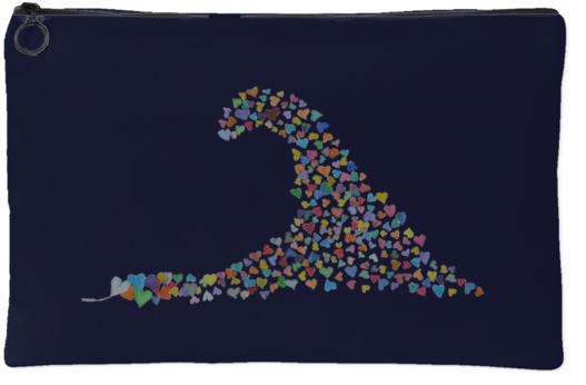 Heart Shaped Tsunami Wave Design PNG Image