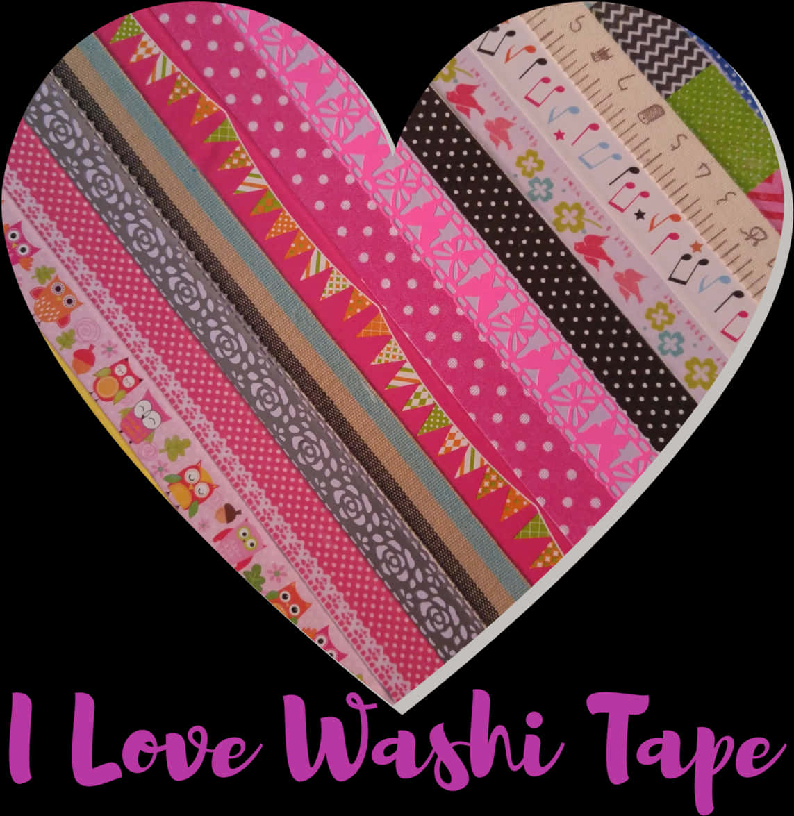 Heart Shaped Washi Tape Collection PNG Image