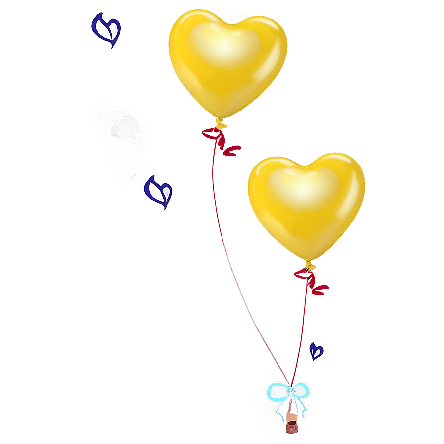 Heart Shaped Yellow Balloon Png Mmh57 PNG Image