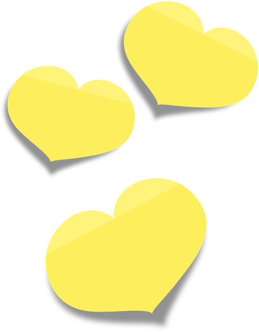 Heart Shaped Yellow Sticky Notes PNG Image