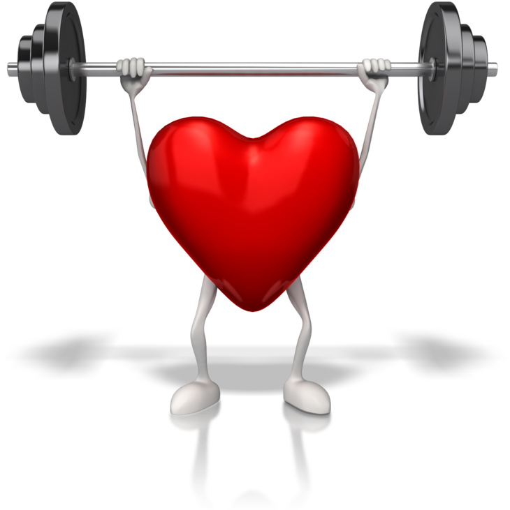 Heart Weightlifting Character PNG Image