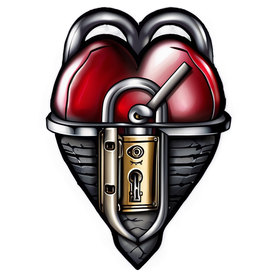 Heart With Lock Tattoo Png 06202024 PNG Image