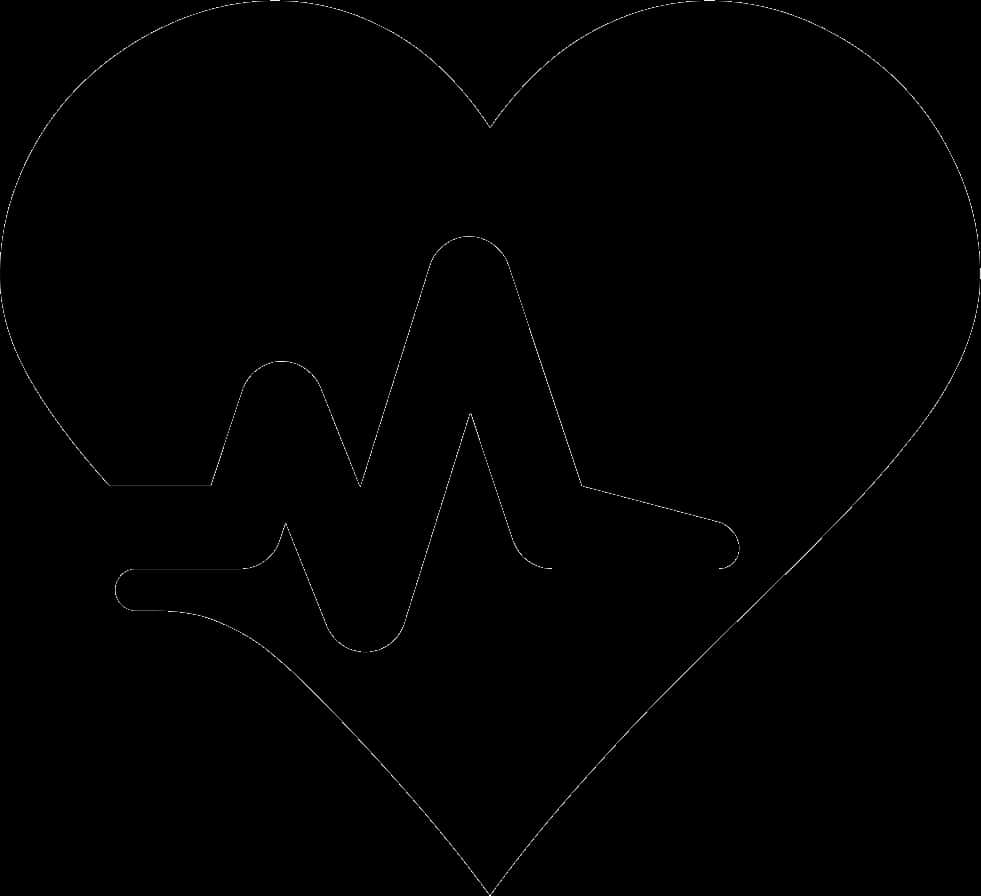 Heartbeat In Heart Outline PNG Image