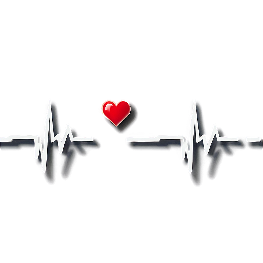 Heartbeat Line With Shadow Effect Png Ktb PNG Image