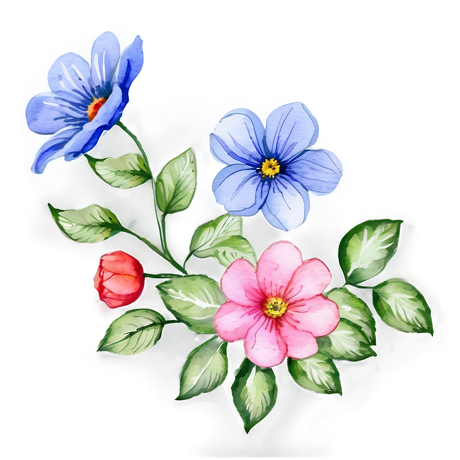 Heartfelt Watercolor Flower Png 80 PNG Image