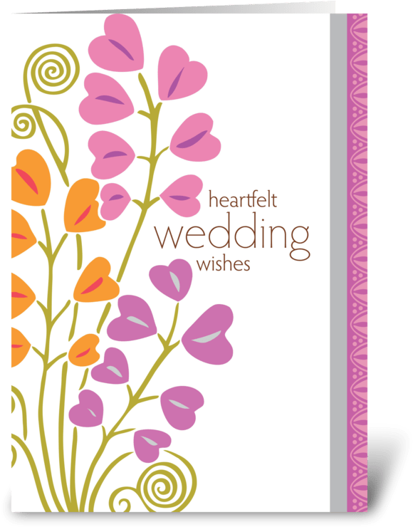 Heartfelt Wedding Wishes Card PNG Image