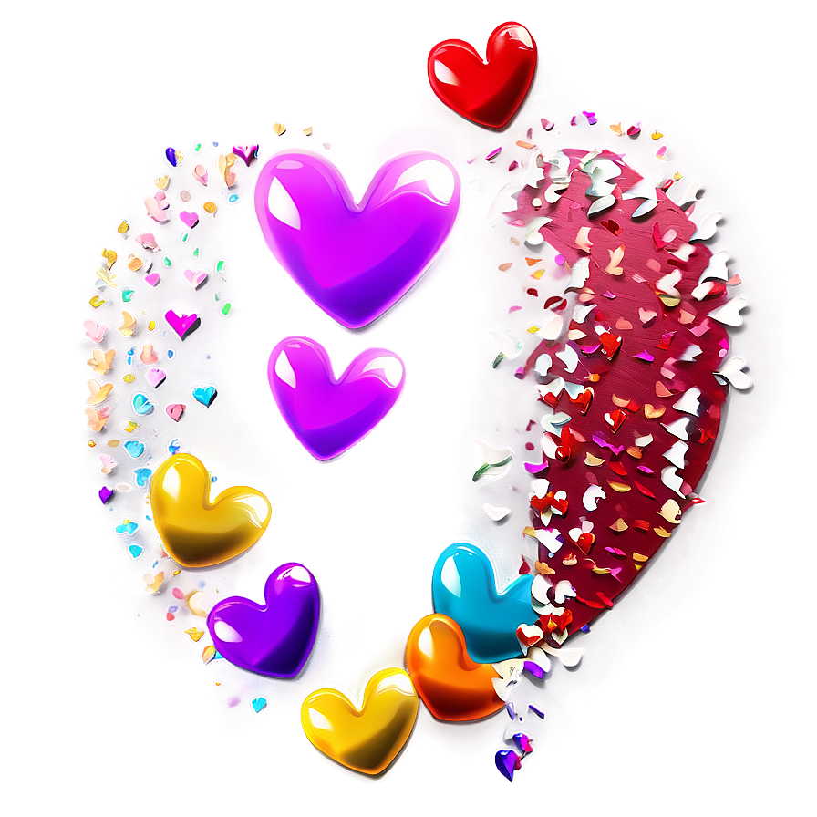 Hearts Confetti Png 71 PNG Image