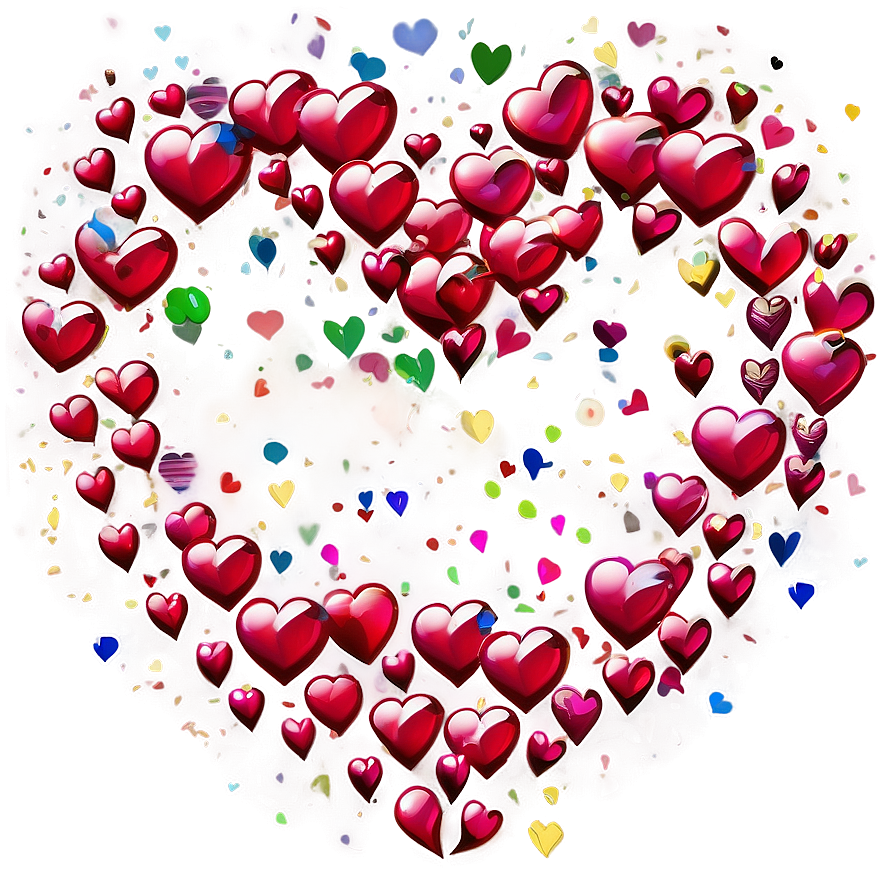 Hearts Confetti Png Tow PNG Image