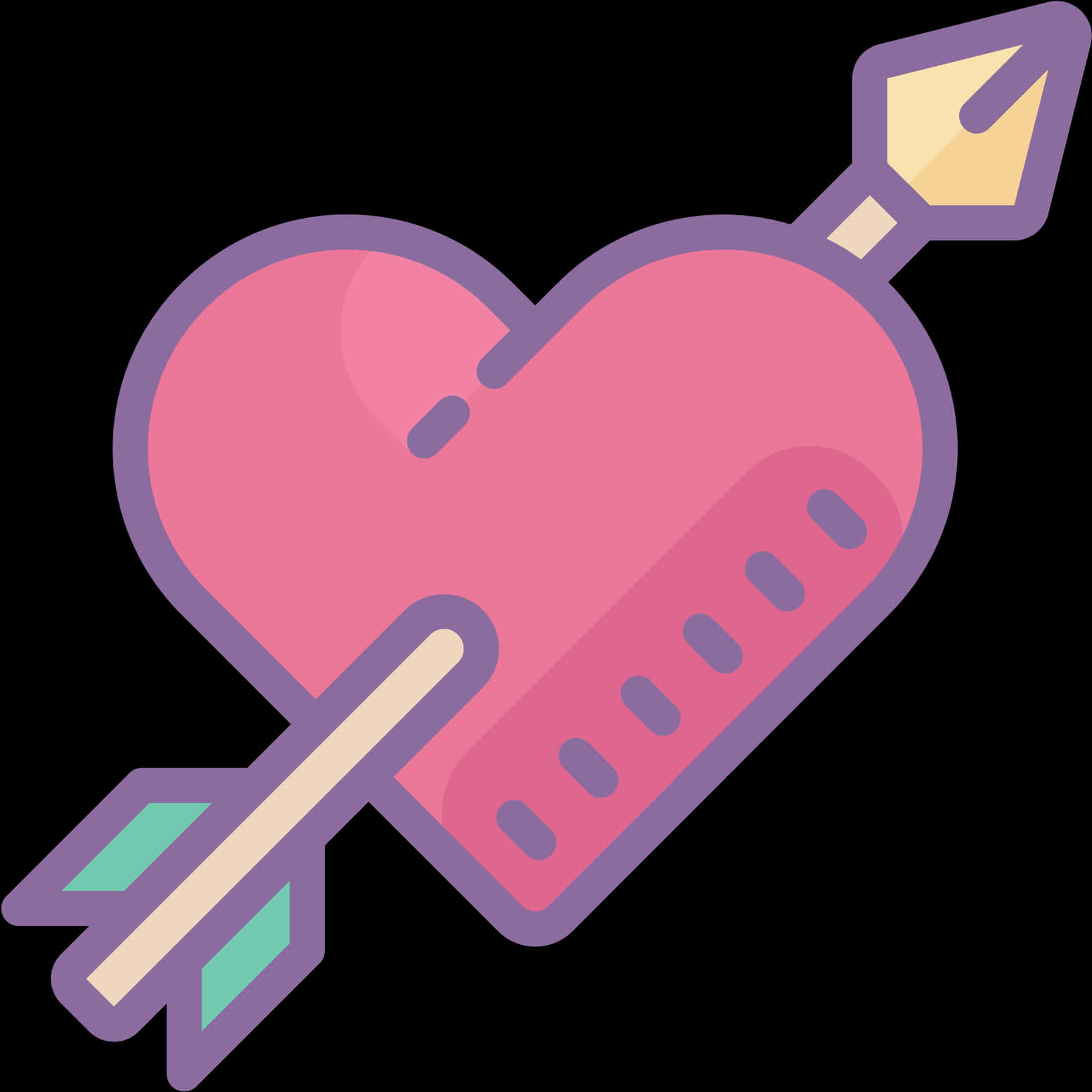 Heartwith Arrow Graphic PNG Image