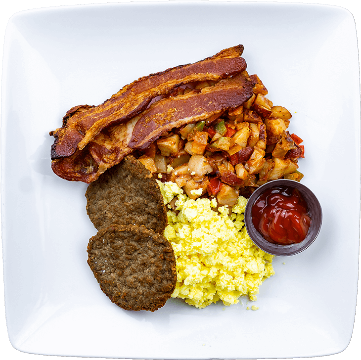 Hearty Traditional Breakfast Plate PNG Image