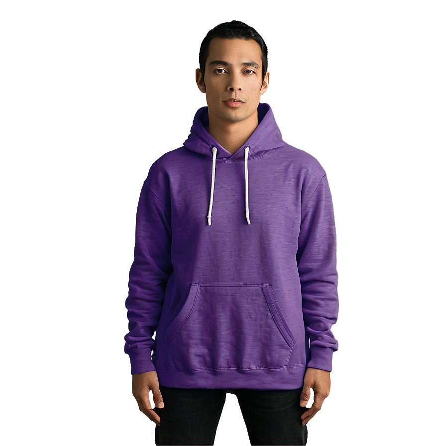 Heather Purple Hoodie Template Png 06292024 PNG Image