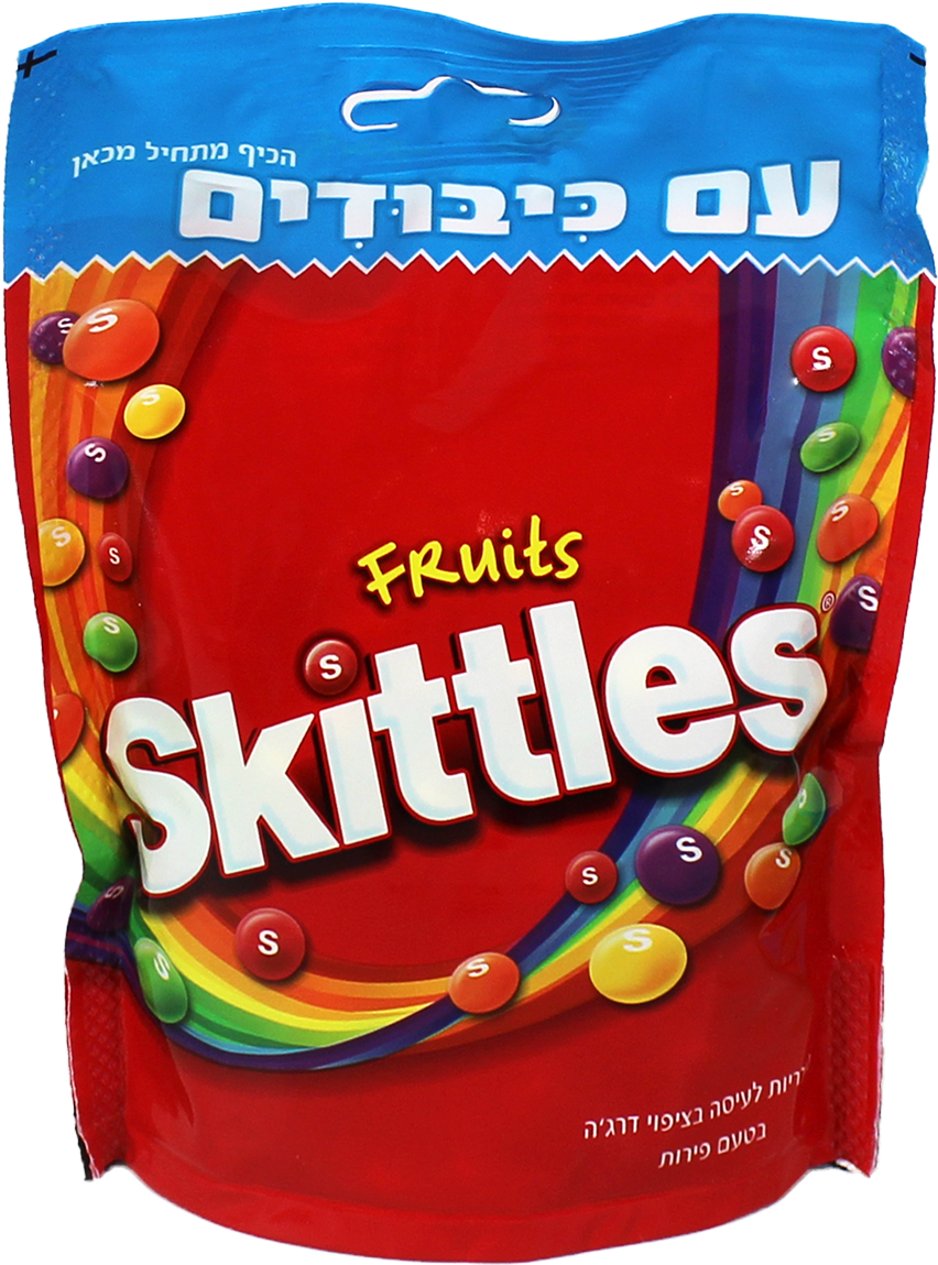 Hebrew Fruits Skittles Package PNG Image