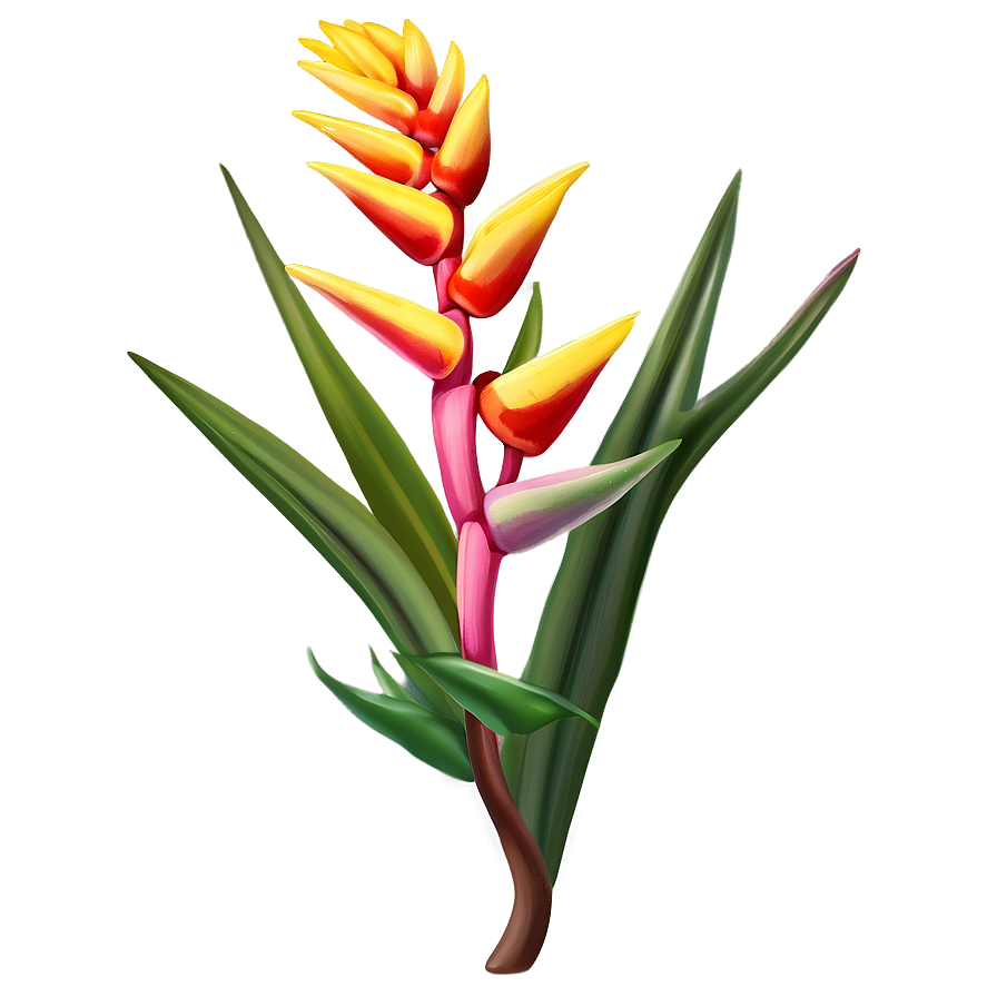 Heliconia Flower Drawing Png Cqc51 PNG Image