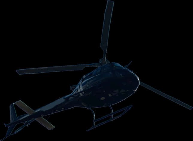 Helicopter Silhouette Against Dark Background PNG Image