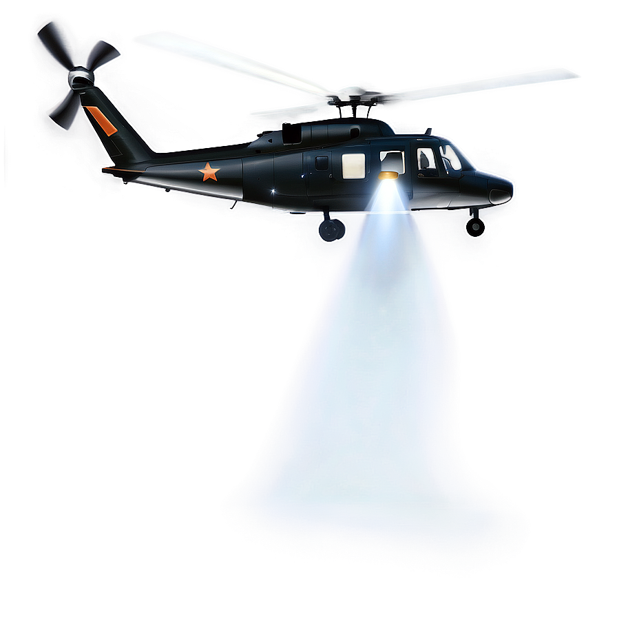 Helicopter With Spotlight Png Uft PNG Image