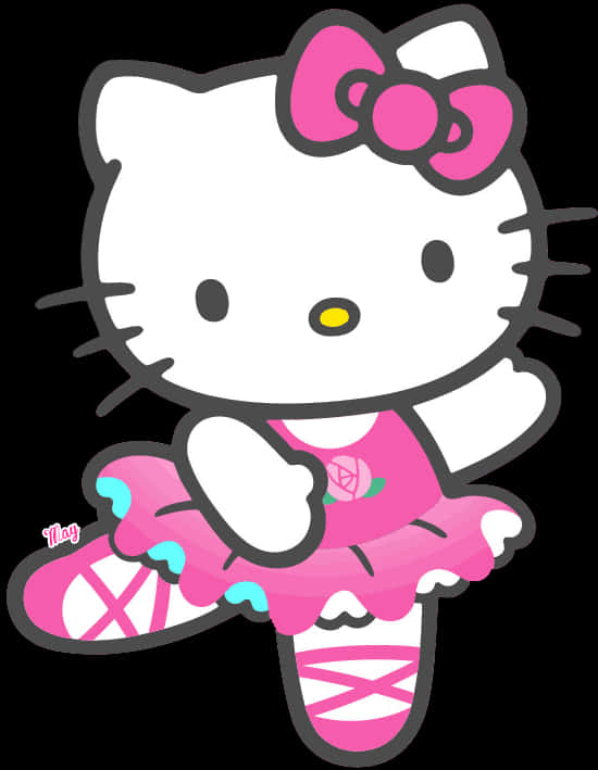 Hello Kitty Ballerina Pose PNG Image