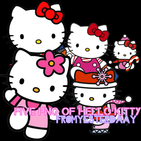 Hello Kitty Characters Compilation PNG Image