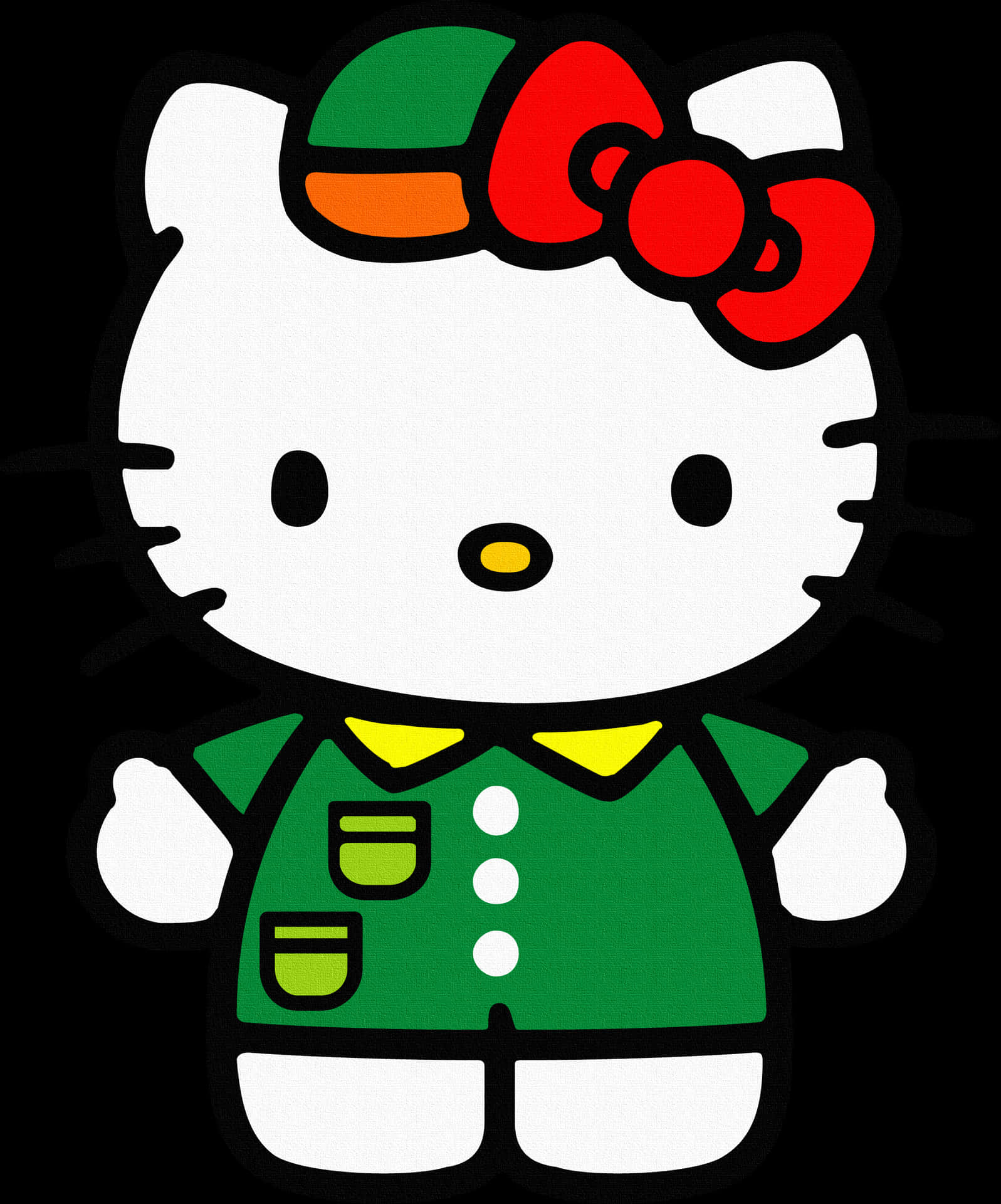 Hello Kitty Green Outfit PNG Image