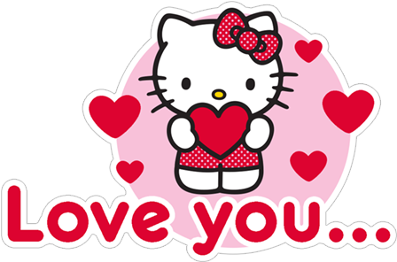 Hello Kitty Love You Graphic PNG Image