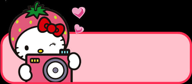 Hello Kitty Strawberry Camera PNG Image