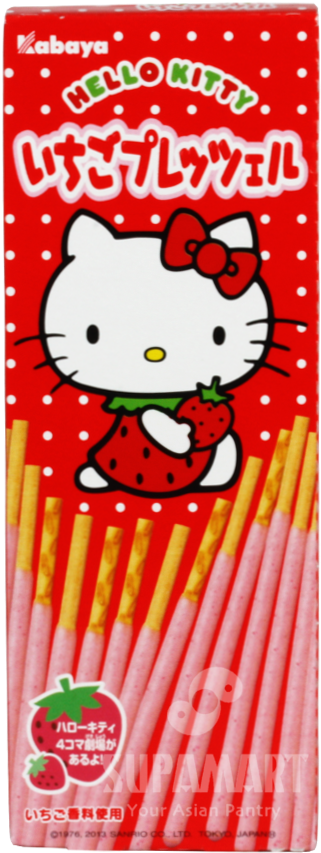 Hello Kitty Strawberry Pocky Packaging PNG Image