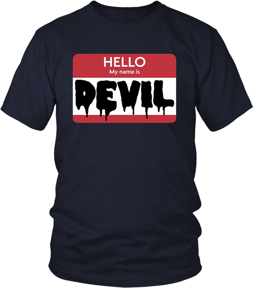 Hello My Name Is Devil T Shirt PNG Image