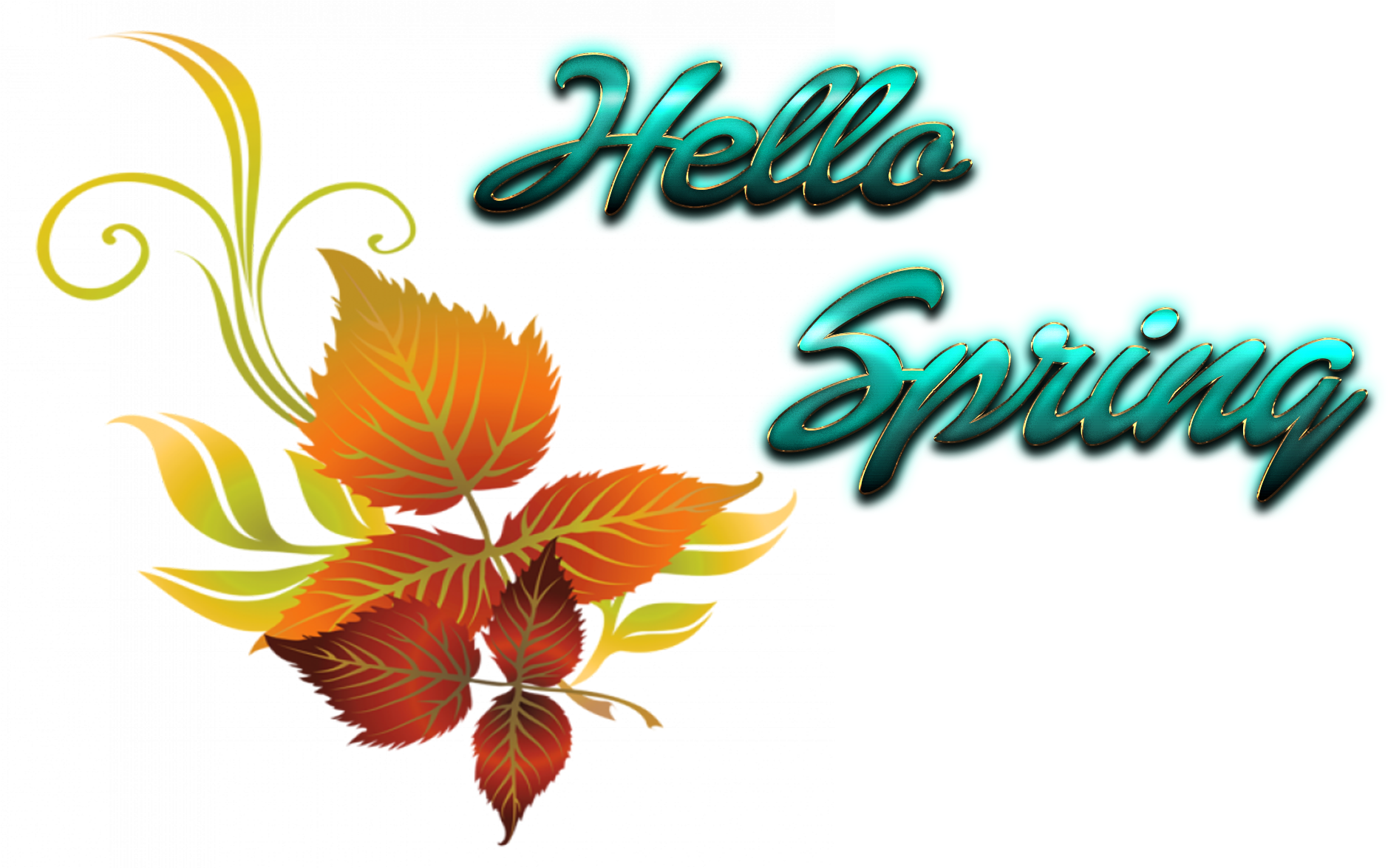 Hello Spring Greeting Graphic PNG Image