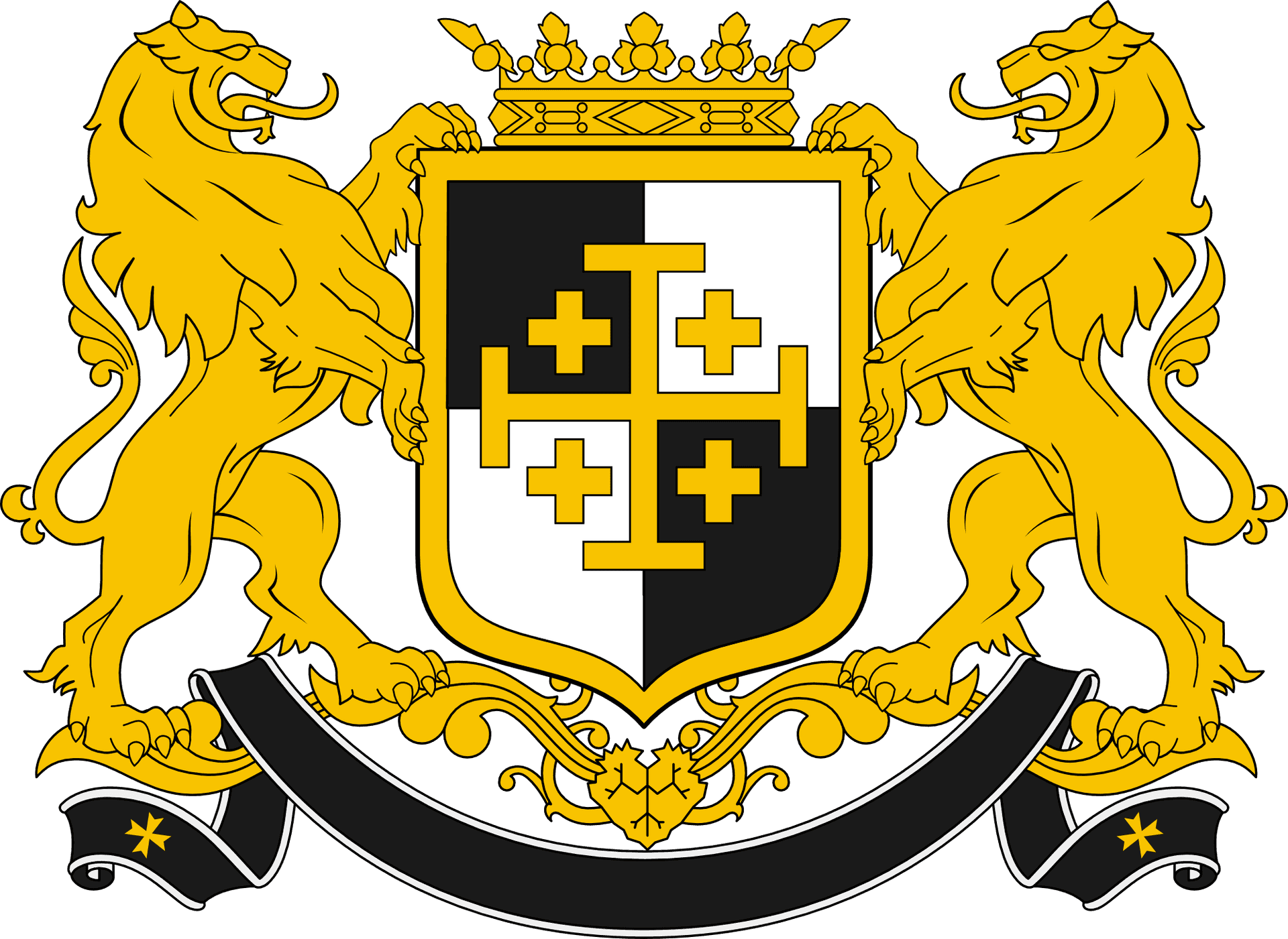 Heraldic_ Coat_of_ Arms_with_ Lions PNG Image