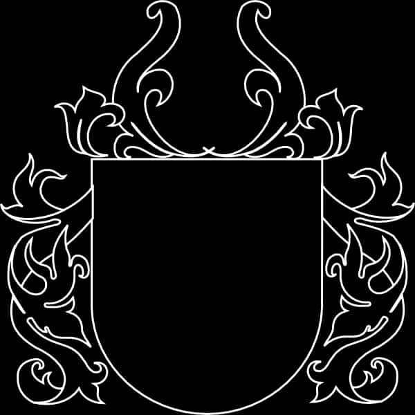 Heraldic Shield Floral Design PNG Image