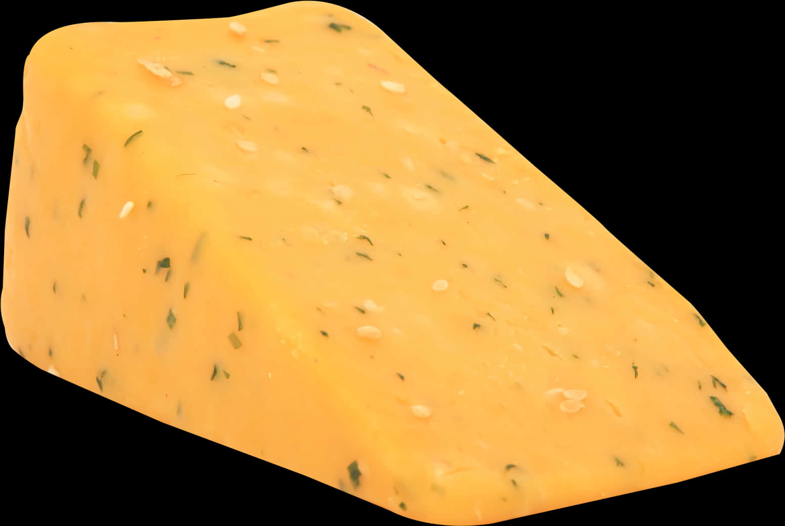 Herb Infused Cheddar Cheese Wedge PNG Image