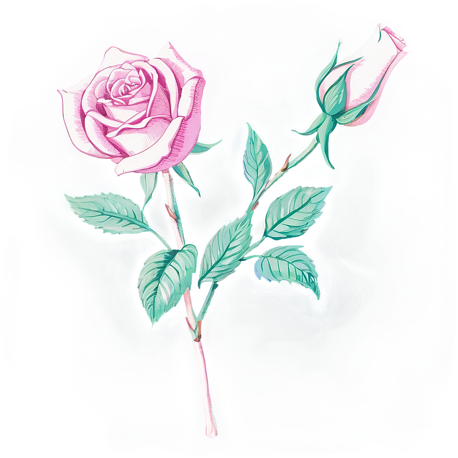 Heritage Rose Sketch Png 1 PNG Image