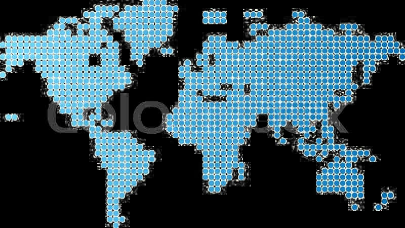 Hexagonal Pattern World Map PNG Image