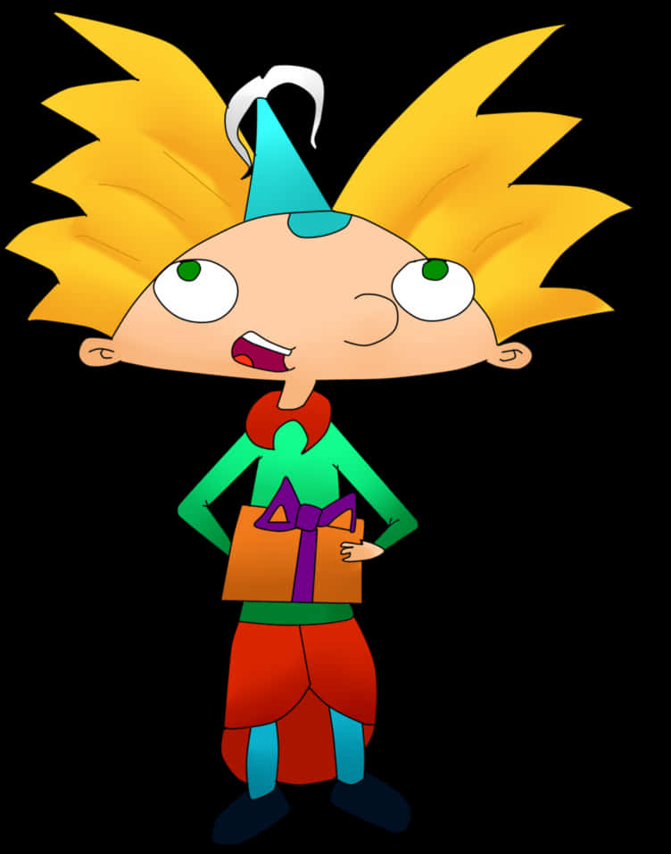 Hey Arnold Character Birthday Hat PNG Image