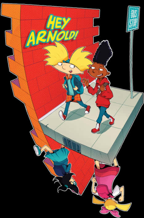 Hey Arnold Characters Walking PNG Image