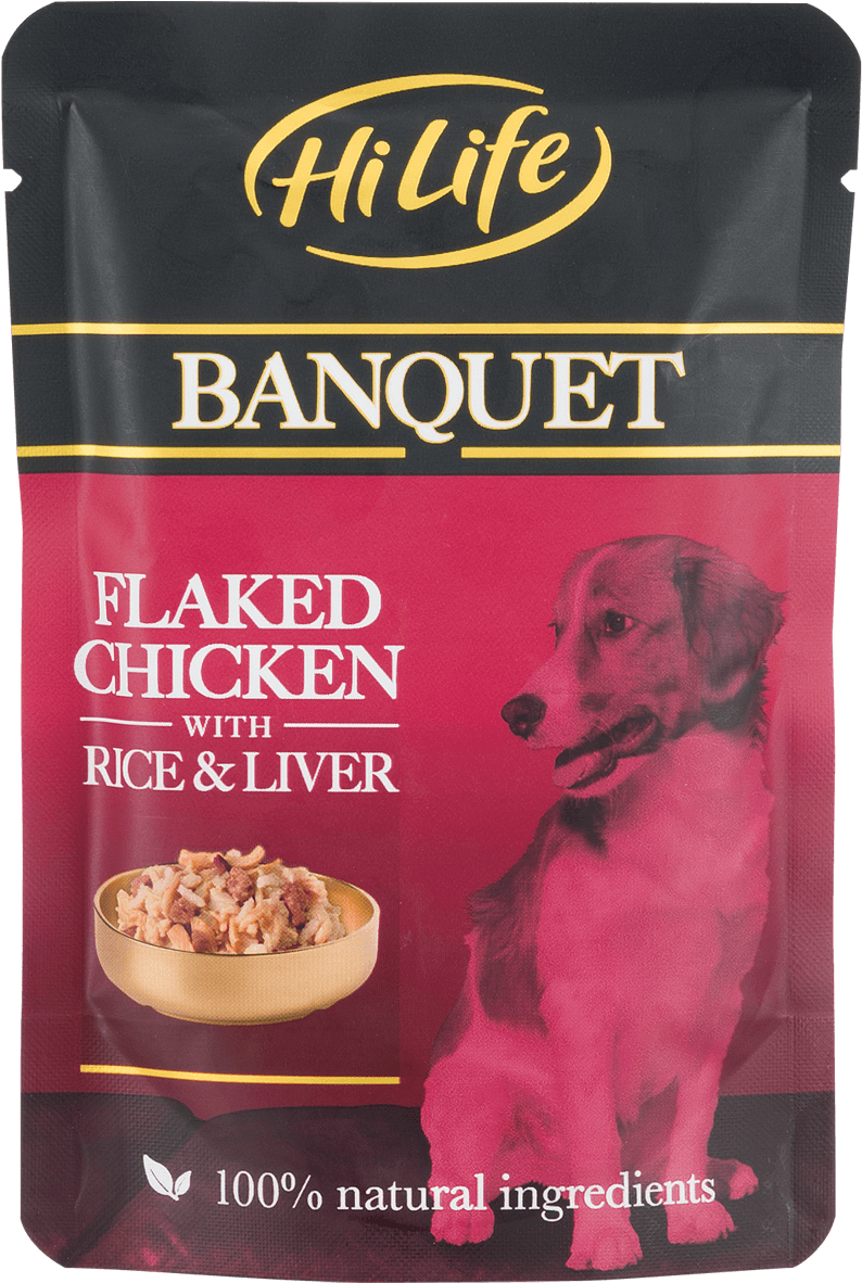 Hi Life Banquet Dog Food Flaked Chicken Rice Liver PNG Image