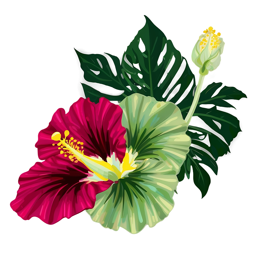 Hibiscus Pattern Png 14 PNG Image