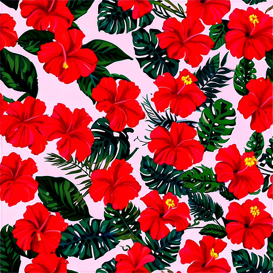 Hibiscus Pattern Png Nuw72 PNG Image