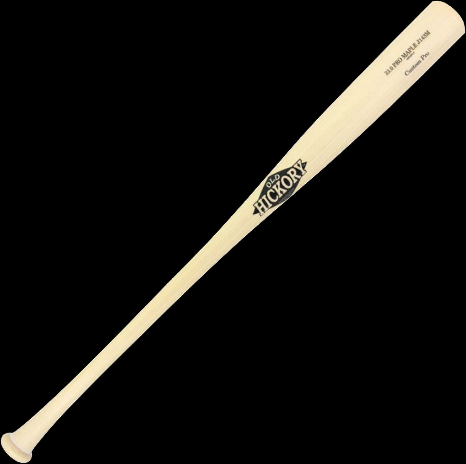 Hickory Wood Baseball Bat PNG Image