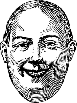 High Contrast Man Smile PNG Image