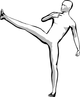 High Kick Silhouette PNG Image