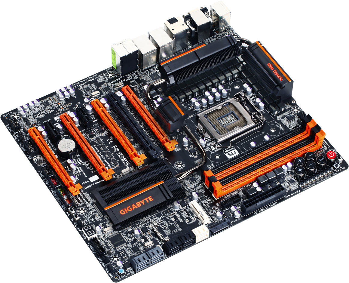 High Performance Gigabyte Motherboard PNG Image