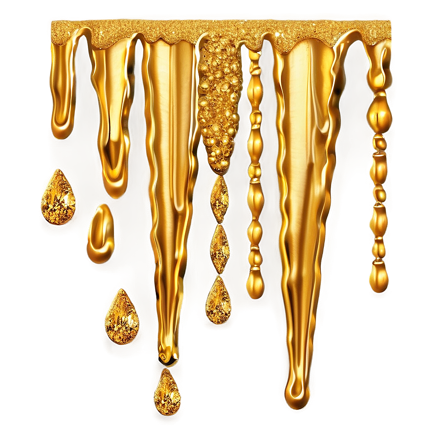 High-quality Gold Glitter Drip Png 06282024 PNG Image