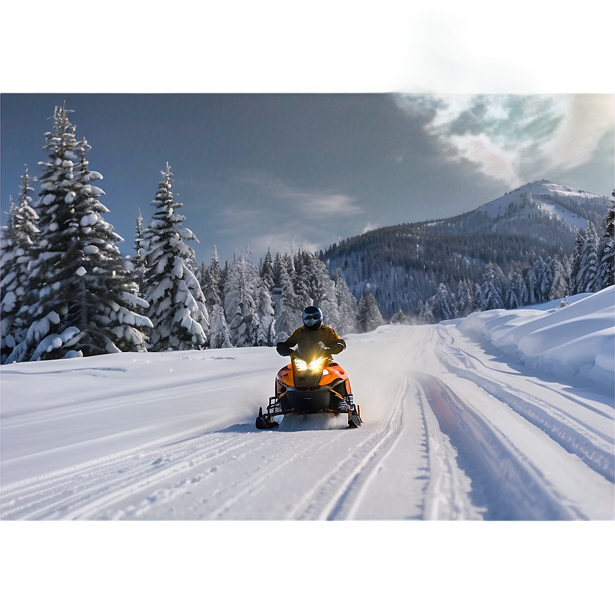 High-speed Snowmobile Chase Png 24 PNG Image