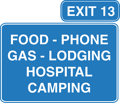 Highway Exit Services Sign PNG Image