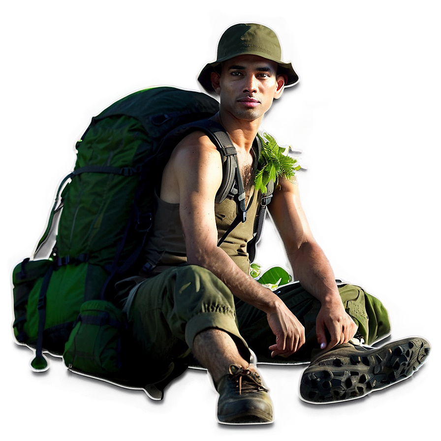 Hiker In Forest Camp Png Cat12 PNG Image