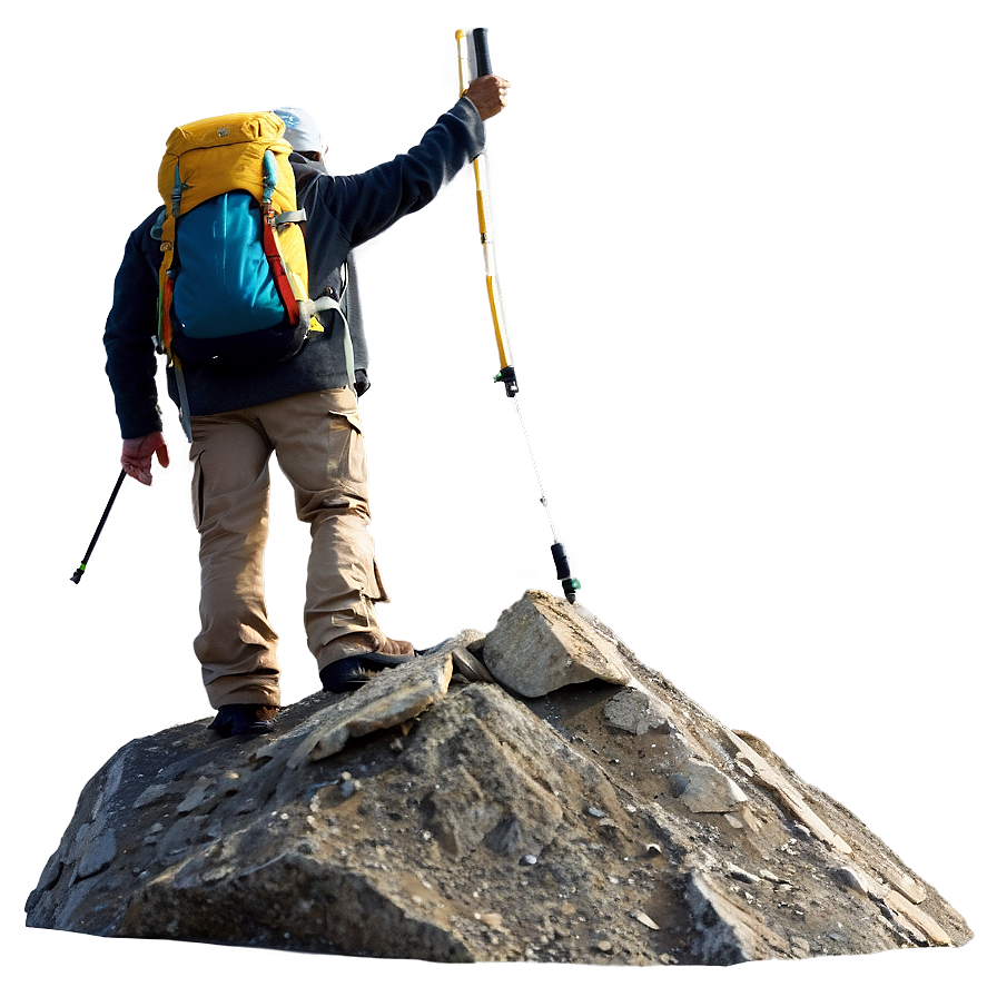 Hiker On Peak Png Lmq PNG Image