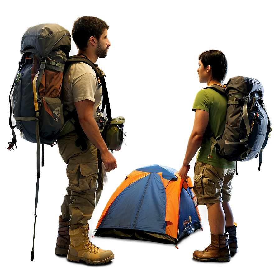 Hiker With Tent Png Nvj PNG Image