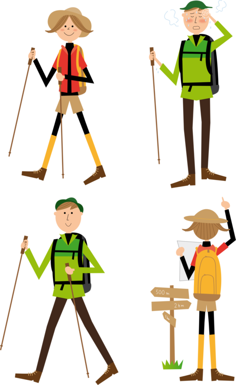 Hiking_ Adventure_ Cartoon_ Characters PNG Image